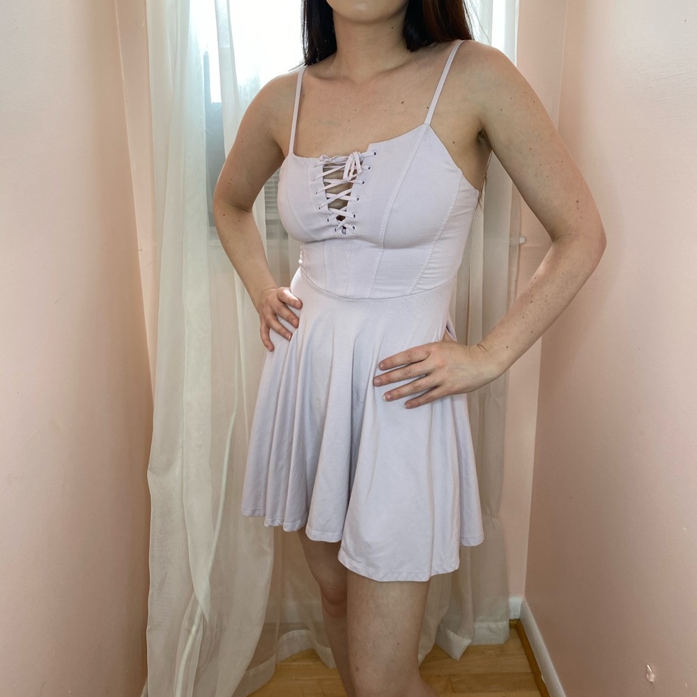 Lilac Lace Up kimchi Blue Dress